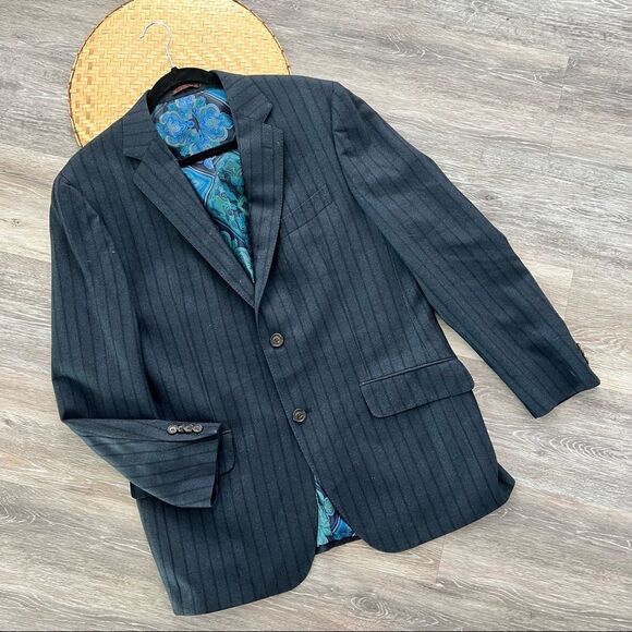 Etro navy blue blazer wool‎ silk blend - Picture 1 of 12